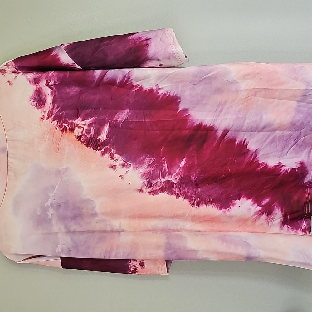 Women's Tie-Dye Top in Purple and Pink Hues, 2x Relaxed Fit - Picture 11 of 13